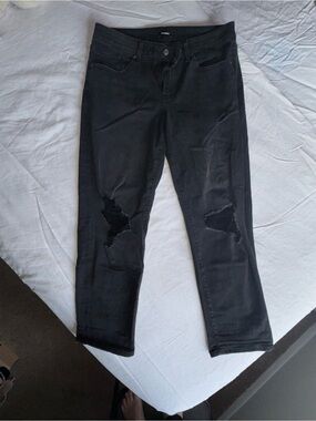 Express Black Ripped Skinny Jeans